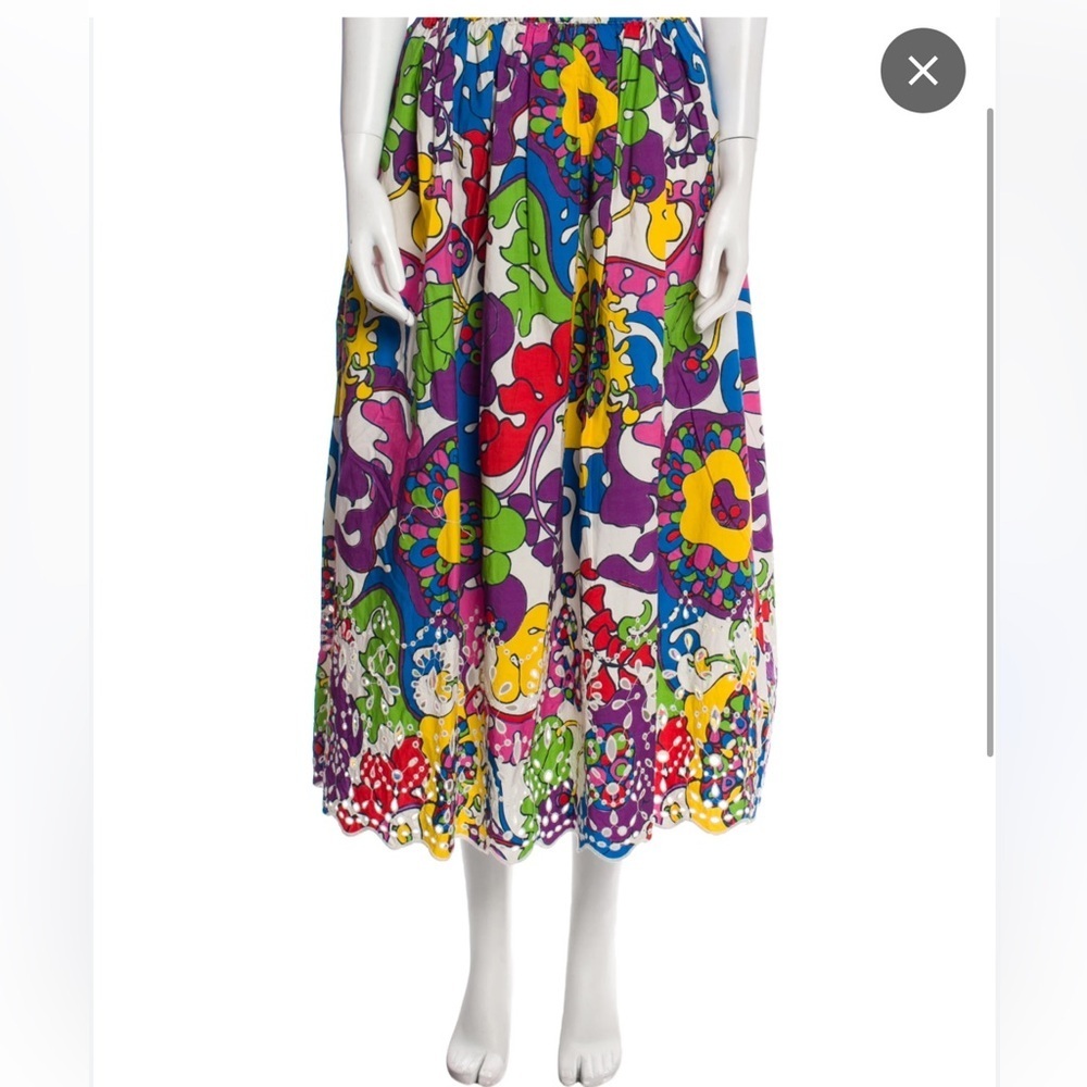 Rhode beautiful Audrey Boho Woodstock floral colorful midi skirt - Picture 12 of 17